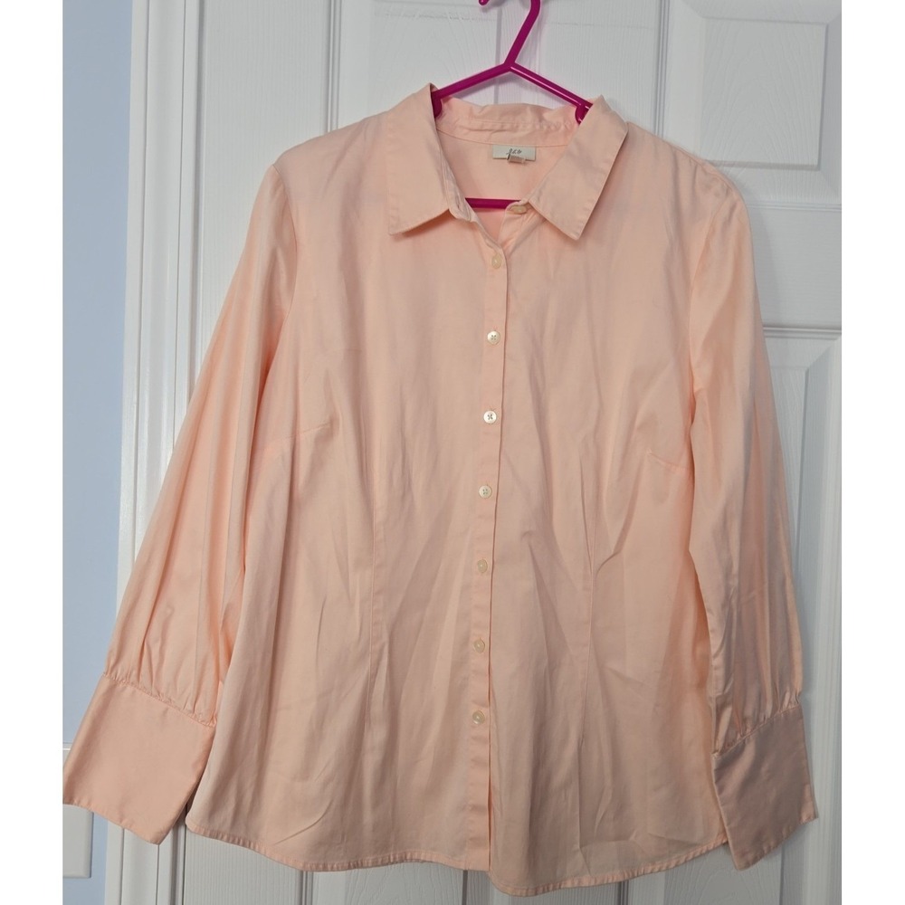 J.Jill Womans Blouse Size 14 Long sleeve Button down front